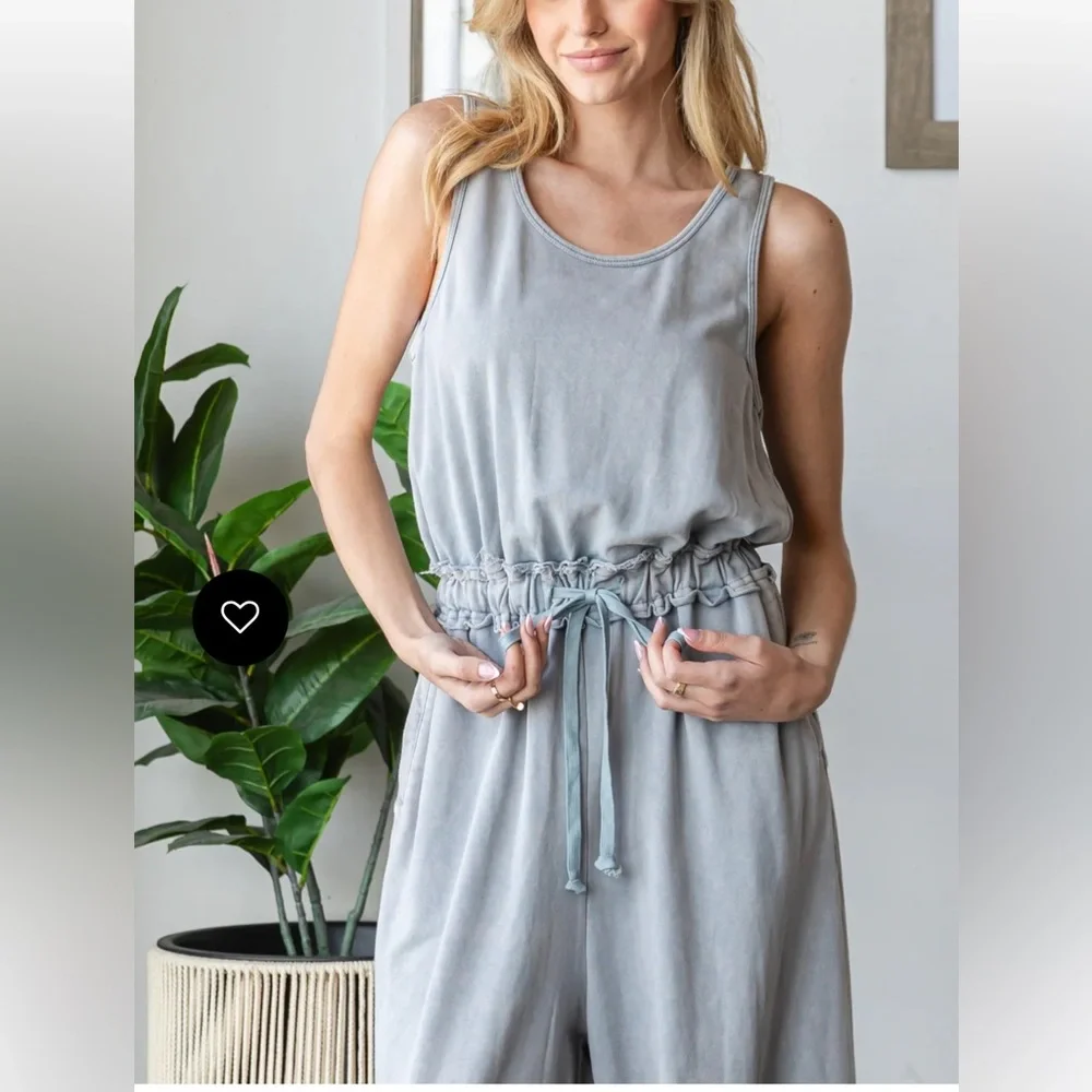 Oli & Hali 🩵 Washed Lace Detail Jumpsuit - Picture 3 of 5